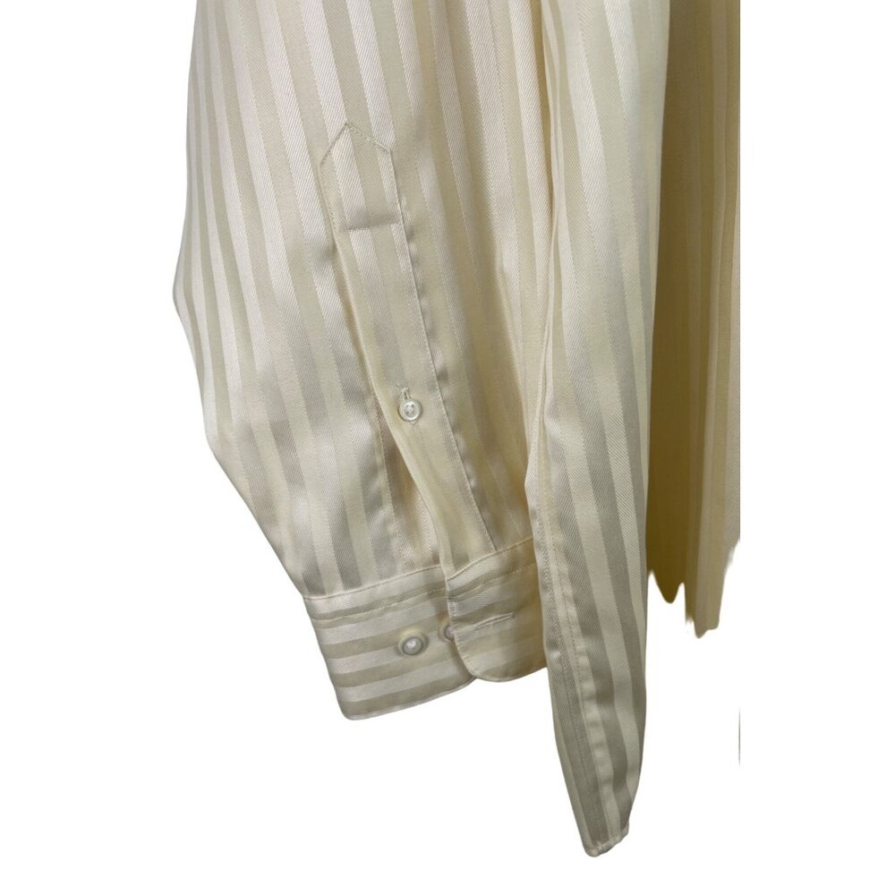 Pronto Uomo Couture Yellow Two Tone Button Up Dress Shirt Mens 17 1/2- 32/33 - Picture 5 of 8